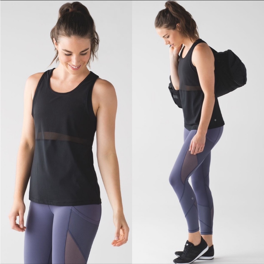 Lululemon Fast As Light 2-In-1 Tank Black SZ 10